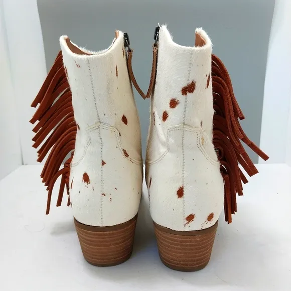 Dingo Hair We Go Genuine Calf Hair Ankle Boots, NEW,‎ Size 9