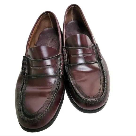 Diplomats Leather Burgundy Classic Penny Loafers Size 9.5D