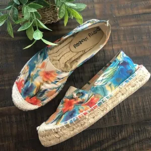 Dirty Laundry Tropical Floral Platform Espadrilles