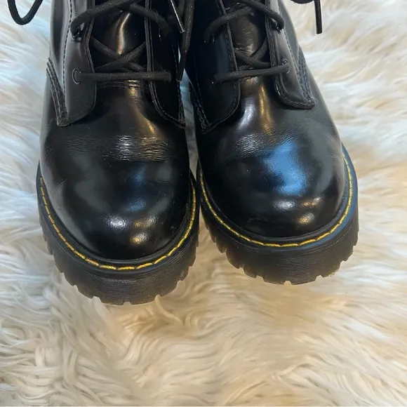Doc Martens Black Smooth Leather Persephone Platform Heeled Boots Women’s Size 7