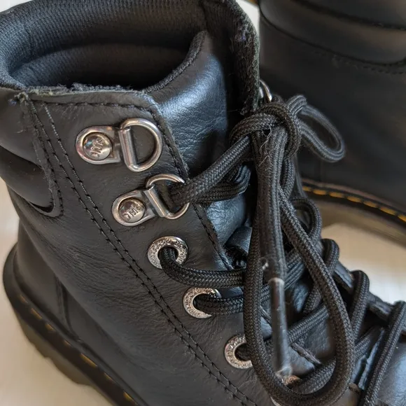 DOC MARTENS Faora black leather high top chunky combat moto hiking boots