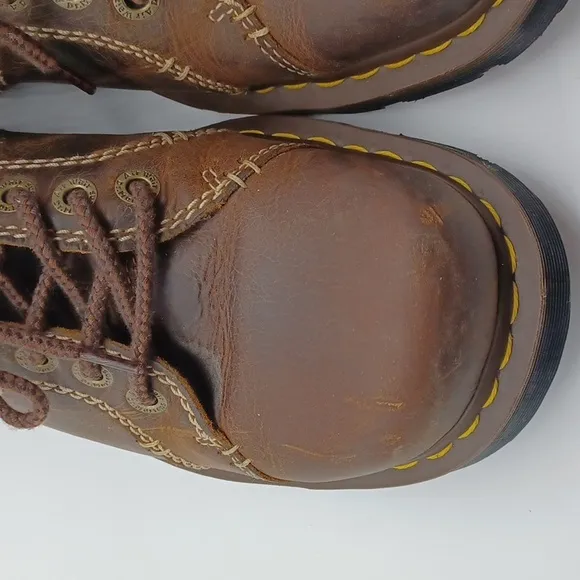 Doc Martens Quincy Chunky Leather Boots Size 12M Brown 90s Y2K Unisex