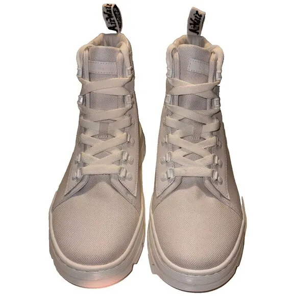 Doc Martens Women’s Size 10 Combs W White Air Wair Canvas Combat Boots Chunky