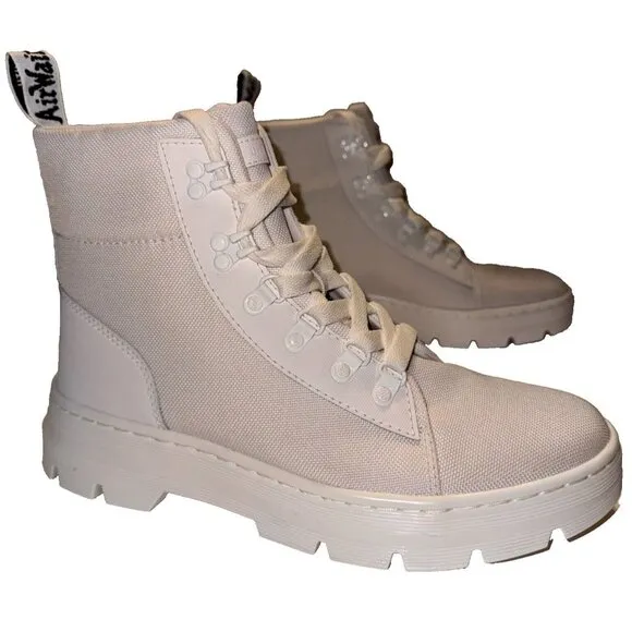 Doc Martens Women’s Size 10 Combs W White Air Wair Canvas Combat Boots Chunky