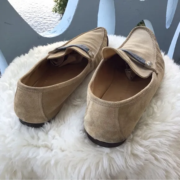 Dolce &amp; Gabbana Mens Suede Leather Loafers Driving Shoes Signature Top Ribbon