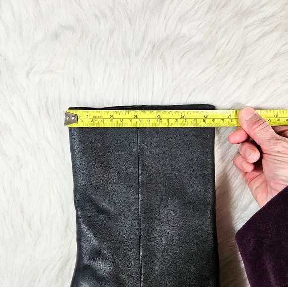 Dolce Vita Black Smooth Leather Mid Calf Boots Size 10