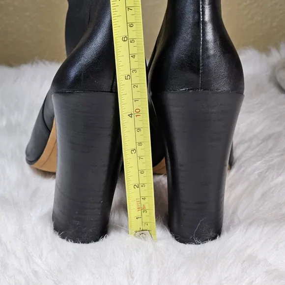 Dolce Vita Black Smooth Leather Mid Calf Boots Size 10