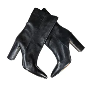Dolce Vita Black Smooth Leather Mid Calf Boots Size 10