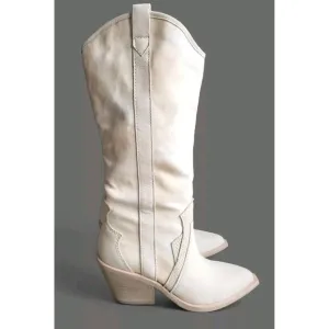 Dolce Vita Boots Women's Size 6 Navene Vanilla Nubuck Canvas Cowgirl New!