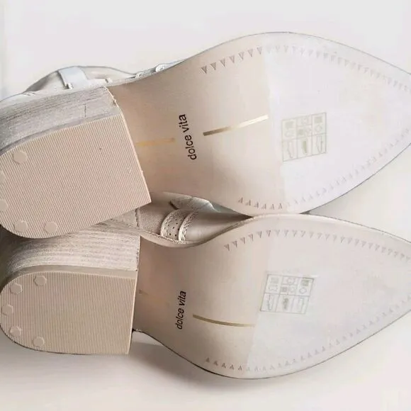 Dolce Vita Boots Women's Size 6 Navene Vanilla Nubuck Canvas Cowgirl New!