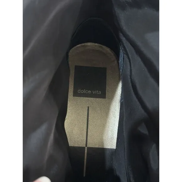 Dolce Vita Helki Platform Puffer Boots Size 8 Black White $170 Calf Hair print