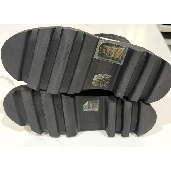 Dolce Vita Helki Platform Puffer Boots Size 8 Black White $170 Calf Hair print