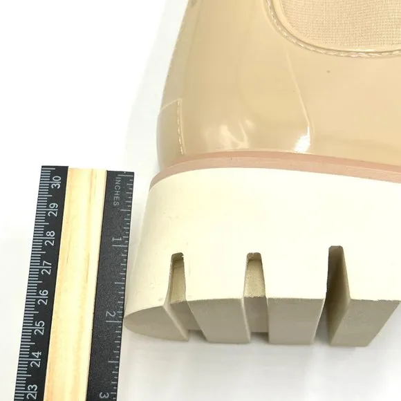 Dolce Vita Womens Thundr Waterproof Beige Patent Stella H20 Ankle Boots 10