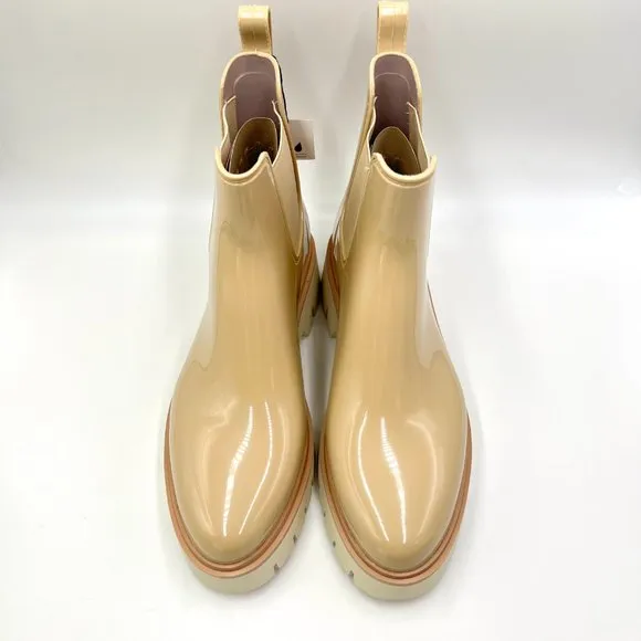 Dolce Vita Womens Thundr Waterproof Beige Patent Stella H20 Ankle Boots 10