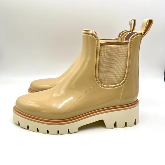 Dolce Vita Womens Thundr Waterproof Beige Patent Stella H20 Ankle Boots 10