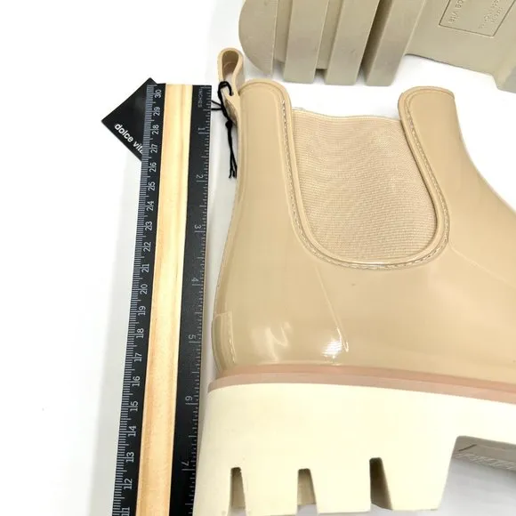 Dolce Vita Womens Thundr Waterproof Beige Patent Stella H20 Ankle Boots 10