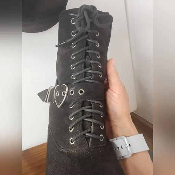 Dolls Kill La Moda Black Platform Boots Size 6