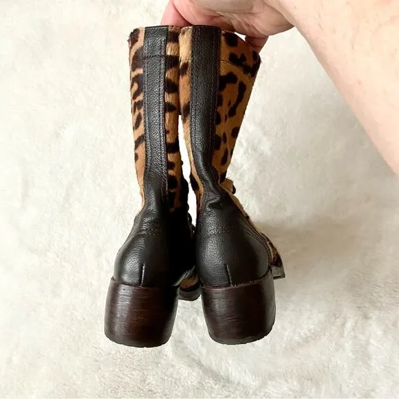 Donald J. Pliner Calf Hair Combat Boots Size 6.5