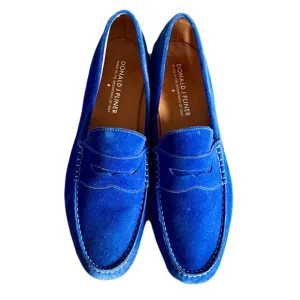 Donald J Pliner Cobalt Blue Suede ‘Nicola’ Penny Loafers, Size 11