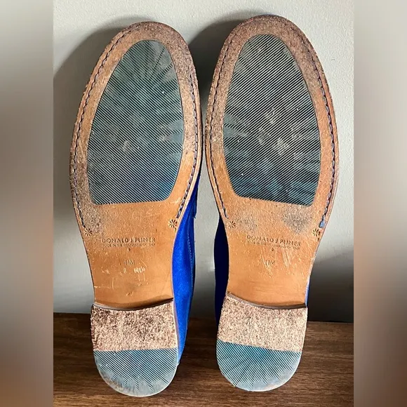 Donald J Pliner Cobalt Blue Suede ‘Nicola’ Penny Loafers, Size 11