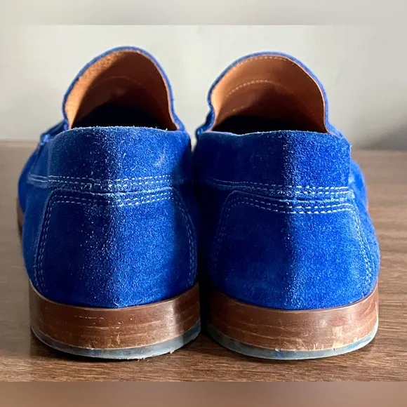 Donald J Pliner Cobalt Blue Suede ‘Nicola’ Penny Loafers, Size 11