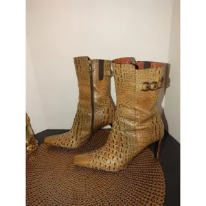 Donald J. Pliner Crocodile Boots Size 7