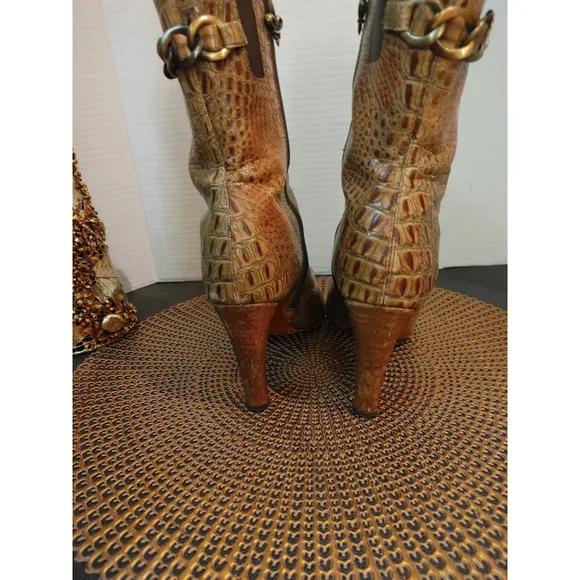 Donald J. Pliner Crocodile Boots Size 7