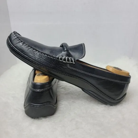 Donald J Pliner Eleo Horsebit Moc Toe Black Driving Loafers Shoes Size 11.5