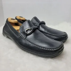 Donald J Pliner Eleo Horsebit Moc Toe Black Driving Loafers Shoes Size 11.5
