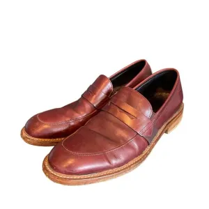 Donald J. Pliner Men’s Slip On Penny Loafers Red Leather Size 9.5