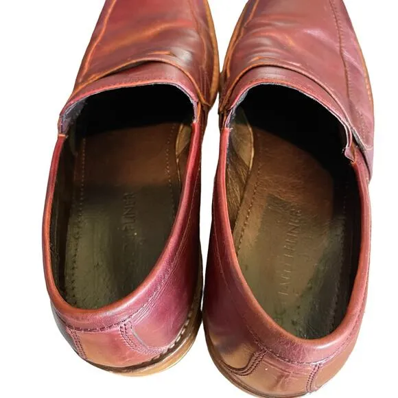 Donald J. Pliner Men’s Slip On Penny Loafers Red Leather Size 9.5