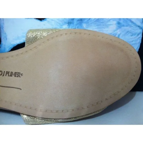 Donald J Pliner Nuri Ballet Peep Toe Flats Sandals Gold Metallic SIZE US 6 M