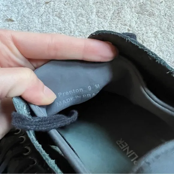 Donald J Pliner Prenton Navy Snake Embossed Leather Lace Up SneakersTrainers