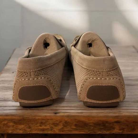 Donald j Pilsner Men’s VEBA-40 Sand suede slip-on loafers, SZ 8.5M