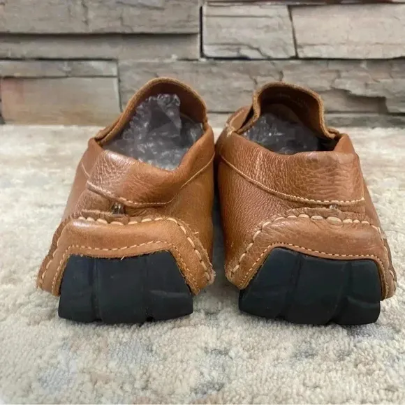 Donald Pliner Alondro Tan Leather Loafers Slip On Driving Shoes Camel Brown:11.5