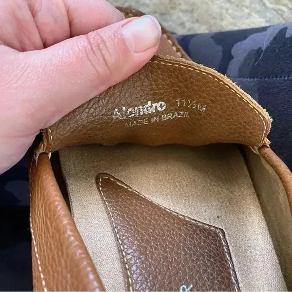 Donald Pliner Alondro Tan Leather Loafers Slip On Driving Shoes Camel Brown:11.5