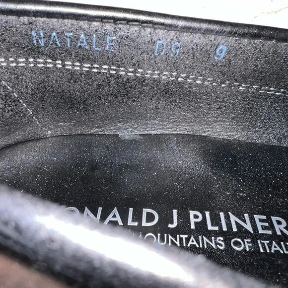Donald Pliner Miles Box Calf Leather Slip-on Penny Loafers Black Size 9