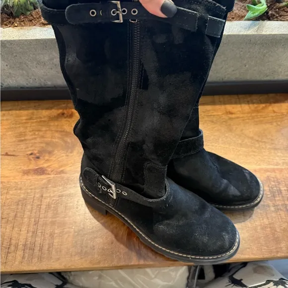 Donald Pliner Suede Leather Moto Boot