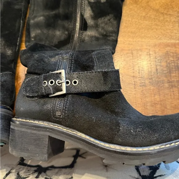 Donald Pliner Suede Leather Moto Boot