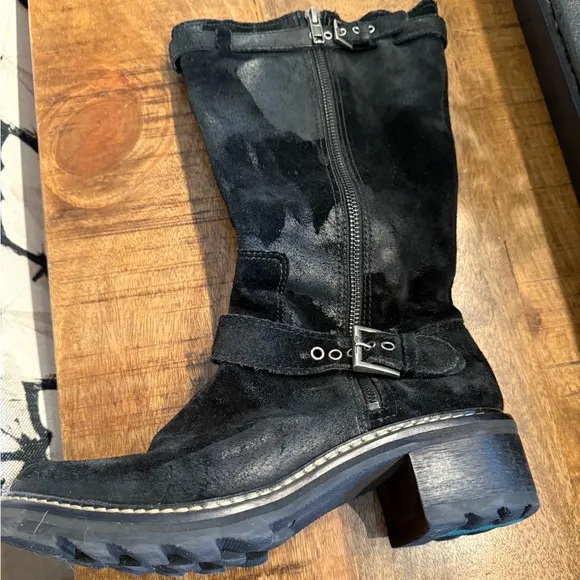 Donald Pliner Suede Leather Moto Boot