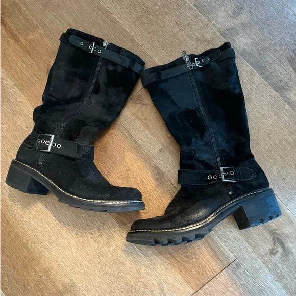 Donald Pliner Suede Leather Moto Boot