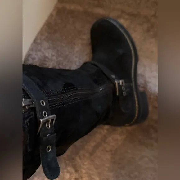 Donald Pliner Suede Leather Moto Boot