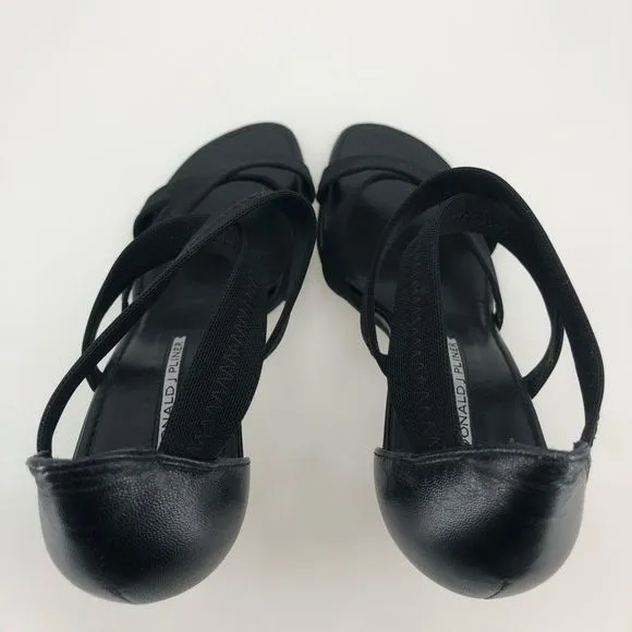 Donald J Pliner Black Jula Strappy Heeled Sandals