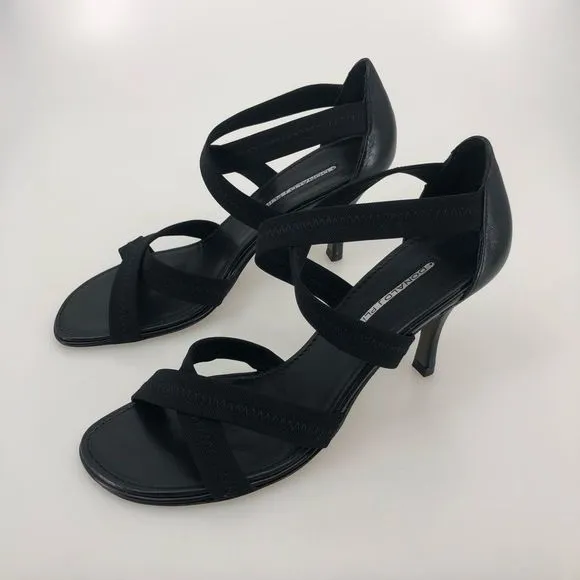 Donald J Pliner Black Jula Strappy Heeled Sandals