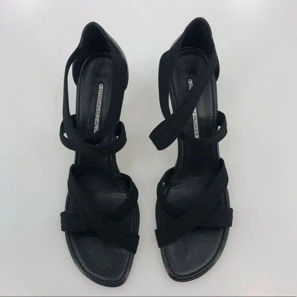Donald J Pliner Black Jula Strappy Heeled Sandals