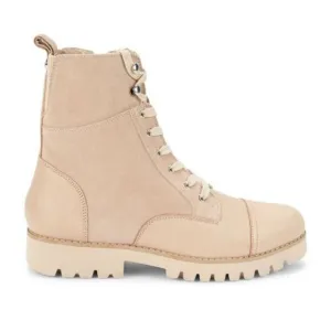 DONALD J PLINER Cald Suede Sand Ankle Moto Combat Biker Boots Grunge Chunky Stea