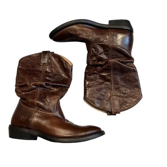 Double H Western Distressed Slouchy Boots, Sz 10