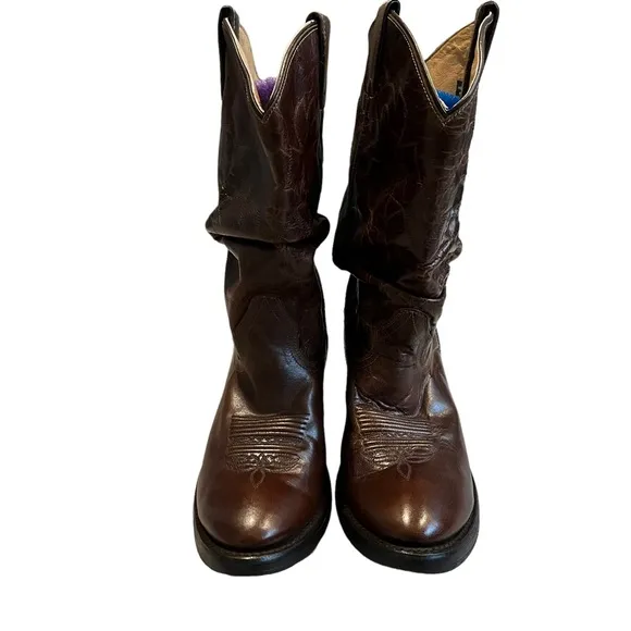 Double H Western Distressed Slouchy Boots, Sz 10