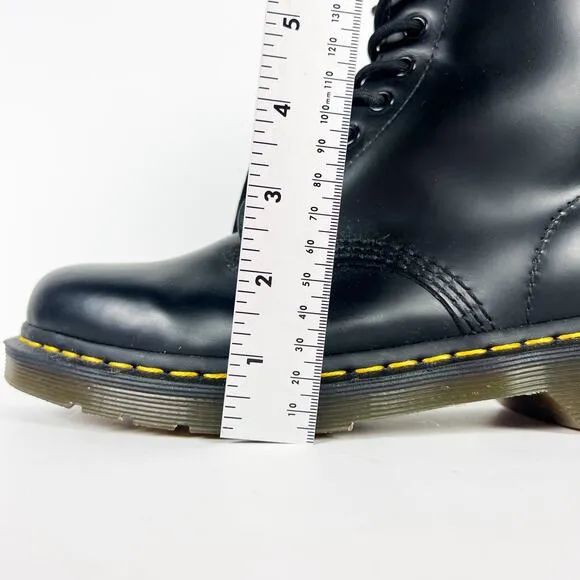 Dr Martens 1490 Smooth Leather Mid Calf Boots Black broken in Size US womens 8