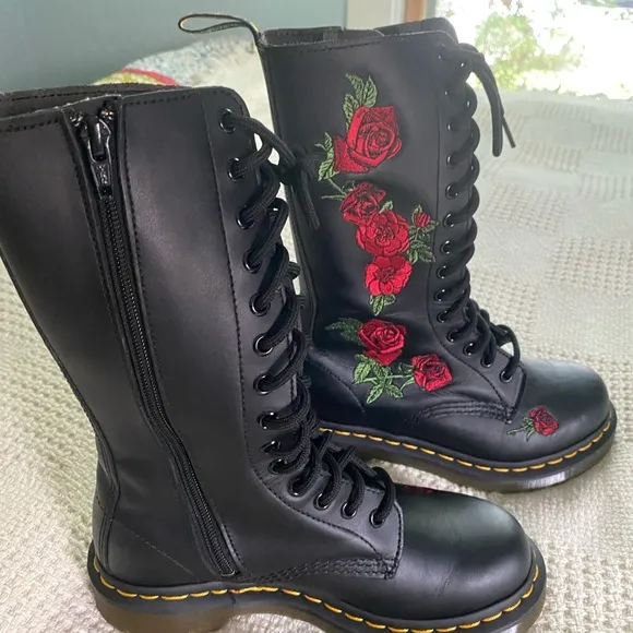Dr Martens 1914 Vonda mid calf leather boots US 6 roses